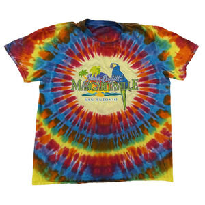 Jimmy Buffett Margaritaville Shirt Mens Large Tie Dye San Antonio Parrot Tee